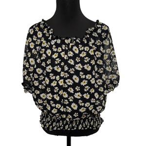 Truth NYC Semi-sheer Boho Blouse Floral Print. Lightweight Fun